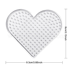 ハート abc プラスチック ペグボードは 5x5 mm diy ヒューズ ビーズに使用されます。  透明  80x93x5mm&nbsp;DIY-YW0008-19