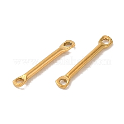 イオンプレーティング（IP）304ステンレススチールコネクタチャーム  バーリンク  18KGP本金メッキ  15x2.5x1.2mm  穴：1.2mm&nbsp;X-STAS-Q323-06B-G