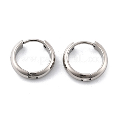 201 ステンレススチールフープピアス  304ステンレスピン付き  ステンレス鋼色  16x4mm&nbsp;EJEW-P304-15C-P