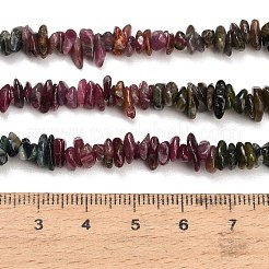 グラデーションカラーの天然マルチカラートルマリンビーズ連売り  チップ  4~9x3~5x1~3.5mm  穴：0.6mm  15.55''（39.5センチメートル）&nbsp;G-D108-A01-02