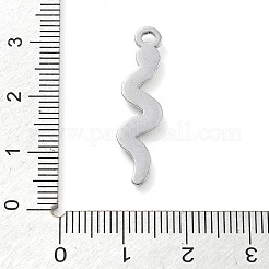 304ステンレスペンダント  スネークチャーム  変色防止  ステンレス鋼色  28.5x7x2mm  穴：2mm&nbsp;LS-STAS-I327-03P-02