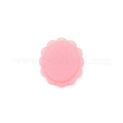 不透明なエンボスプリントアクリルパーツ  花とオーバル  ピンク  39.5x35x2.5mm  穴：1.5mm&nbsp;MACR-CJC0003-10B