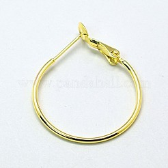 真鍮製フープピアス  ゴールドカラー  20x1.2mm&nbsp;X-EC259-G