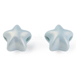 スプレープリントアクリルビーズ  ラバー加工スタイル  スター  ミックスカラー  11x11.5x9.5mm  穴：2mm  約880個/500g&nbsp;CACR-N006-13-C01