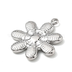 304ステンレスペンダント  花のチャーム  ステンレス鋼色  21.5x19x2mm  穴：1.8mm&nbsp;LS-STAS-D213-01C-P
