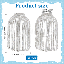 鉄とガラスのラインストーンカップワイングラスチャーム2個  プラチナ  140mm&nbsp;HJEW-OC00385