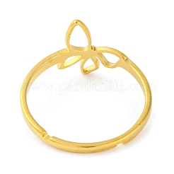女性用ステンレススチール調節可能リング201個  ゴールドカラー  蝶  12mm  内径：18mm&nbsp;RJEW-D082-02G