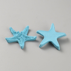 不透明樹脂カボションキット  ヒトデとフラットラウンド  ホワイト  空色  49~51x47~54x7~12mm  13個/セット&nbsp;RESI-WH0035-60