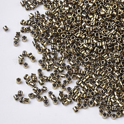 Fgb 11/0グレードaガラスシードビーズ  シリンダー  均一なシードビーズサイズ  メタリックカラー  ダークチソウ  1.5x1mm  穴：0.5mm  約2000個/10g&nbsp;X-SEED-S030-0601