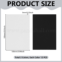 クラフトや刺繍用の24色のEVAフォームシート2枚  長方形  ミックスカラー  150x100x3mm  12個/カラー&nbsp;FIND-PH0027-23