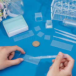ガラス顕微鏡スライド150枚  収納ボックス付  10ml使い捨てプラスチックスポイト3個  透明  20~76x20~25x0.2~1mm&nbsp;AJEW-OC0014-52