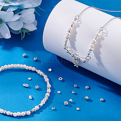 63 個 11 スタイル 925 スターリングシルバービーズ  混合図形  銀  3~6x1~4mm  穴：0.7~1.6mm&nbsp;STER-PH0003-28