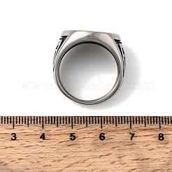 エルサレム十字架 304ステンレススチール製 男性用指輪  アンティークシルバー  usサイズ9 3/4(19.5mm)&nbsp;RJEW-D339-01B-AS