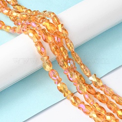 電気メッキガラスビーズセット  多面カット  魚  混合スタイル  ミックスカラー  10.5x6x5mm  穴：1.4mm  約55個/連  21.97インチ（55.8cm）&nbsp;EGLA-F157-M