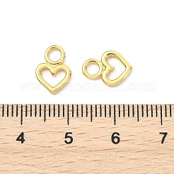 シェグレース真鍮ハートチャーム  カドミウムフリー＆ニッケルフリー＆鉛フリー  18KGP本金メッキ  11x8x1.5mm  穴：2mm&nbsp;XGR0161G-100G