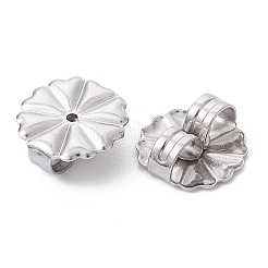 304ステンレス鋼摩擦イヤーナット  花  ステンレス鋼色  10x10.5x4.5mm  穴：1mm&nbsp;STAS-YW0001-69P