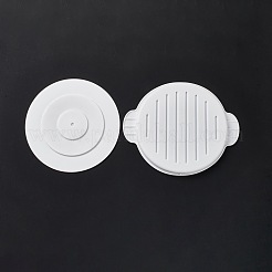 シリコーンケーキベーキングパン  寿司サービングプレート  ふた付き  ラウンド  ホワイト  200x200~240x5~21mm  内径：185mm  2個/セット&nbsp;DIY-E055-36