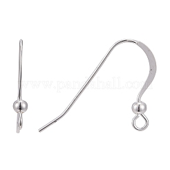 925スターリングシルバーピアスフック  銀  17x22x2.5mm  穴：2mm  ピン：0.6mm&nbsp;X-STER-K167-067S
