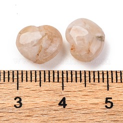 天然な桜の瑪瑙のビーズ  ハート  8.5x10.5x5mm  穴：1mm&nbsp;G-K369-03G