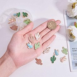 合金ペンダント  エナメル  サボテン  ミックスカラー  80x20mm  36個/箱&nbsp;ENAM-PH0001-19