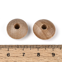 ブナ材ビーズ  ロンデル  淡い茶色  15.5x7.5mm  穴：4mm&nbsp;WOOD-T033-11A