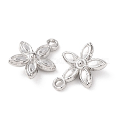 304ステンレススチールチャーム  ステンレス鋼色  花  12.5x10.5x3.5mm  穴：1.2mm&nbsp;STAS-K303-08A-P