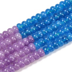 染め加工天然石ホワイトジェイドビーズ連売り  ロンデル  ミックスカラー  6x4mm  穴：1mm  約95個/連  15.31''（38.9センチメートル）&nbsp;G-Z135-C02