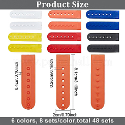 48セット6色PEプラスチック7穴帽子交換用ファスナーバックル  ストラップエクステンダー  ベースボール キャップ カウボーイ ハット スナップ ストラップ クリップ  ミックスカラー  81x20x4mm  穴：2.6mm&nbsp;FIND-BC0003-51