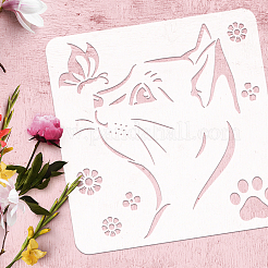 ペット中空アウト図面絵画ステンシル  DIYスクラップブック用  フォトアルバム  猫の模様  30x30cm&nbsp;DIY-WH0391-0291
