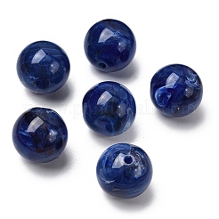 アクリル天然石風ビーズ  ラウンド  ダークブルー  直径20mm  穴：3mm  約113個/500g&nbsp;PGB282Y-12