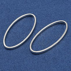 真鍮製フレームコネクター  カドミウムフリー＆鉛フリー  長持ちメッキ  オーバル  銀  25x10x1mm  内径：23.6x9mm&nbsp;LS-KK-M250-23E-S