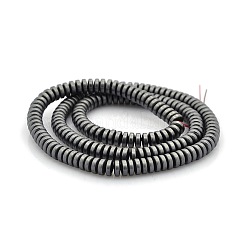 マットスタイル電気メッキ磁気無し合成ヘマタイトロンデルビーズ連売り  ブラック  5x2mm  穴：1mm  約94個/連  8インチ&nbsp;G-M079-03