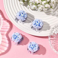 不透明樹脂ビーズ5個。  蝶と蝶結びの花  ABSの模造パールと  ライトスカイブルー  20mm&nbsp;RESI-SZ0002-16D