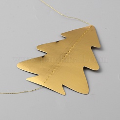 紙のクリスマスツリー  垂れ幕  パーティー フェスティバル ホームデコレーション用  ゴールド  2500mm&nbsp;AJEW-WH0401-84E