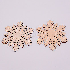 はしごペンダント  麻縄で  スノーフレーク  クリスマスのために  バリーウッド  100x88x2.4mm  麻縄：1x365mm&nbsp;WOOD-WH0108-30