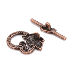 チベット風合金マンテル  葉  カドミウムフリー＆ニッケルフリー＆鉛フリー  赤銅鉱  葉：25x19x7mm  穴：1.6mm  バー：30x7x2.5mm  穴：1.6mm&nbsp;TIBE-L003-034R-NR