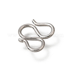 真鍮製のM字型留め具  ラックめっき  プラチナ  9x10x1.2mm&nbsp;KK-CBA0DF0-14D-P