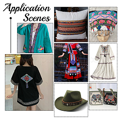 アイロン接着/縫い付けポリエステル刺繍フラワーリボン  洋服アクセサリー  銀  1-7/8インチ（48mm）  約4.16ヤード（3.8m）/ロール&nbsp;OCOR-WH0078-178A-01