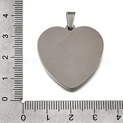 304ステンレススチールペンダントカボションセッティング  ステンレス鋼色  ハート  トレイ：27x26mm  30x28x2mm  穴：6x4mm&nbsp;SA-CBA8A58-01A-P