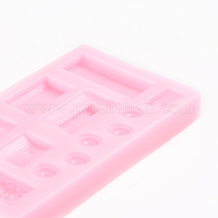 食品グレードのシリコンモールド  フォンダン型  DIYケーキデコレーション用  チョコレート  キャンディ  UVレジン＆エポキシ樹脂ジュエリー作り  混合図形  ピンク  96~100x56~82x10~15mm  内径：6~43x8~15mm  2個/セット&nbsp;DIY-L015-47B
