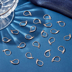 304ステンレススチールフレンチフックピアス金具50個  水平ループ付き  ローズゴールド  15.5x10x1.5mm  穴：1.5mm&nbsp;STAS-BBC0001-44RG