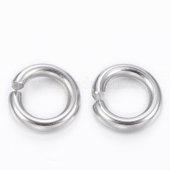 変色しにくい304ステンレススチール製オープン丸カン  ラウンド  ステンレス鋼色  18ゲージ  7x1mm  内径：4.8mm&nbsp;STAS-H555-08P