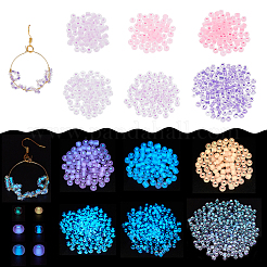 DIY光るブレスレットネックレス作りキット  合金クラスプを含む  合金ラウンド & アクリル模造パール & ガラスシードビーズ  伸縮性のある糸  ミックスカラー&nbsp;DIY-NB0009-41