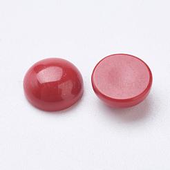 合成珊瑚カボション  半円/ドーム  8x3.7mm&nbsp;G-F501-03-8mm