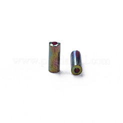 メタリックカラーガラスラッパビーズ  丸い穴  虹メッキ  3~8x2mm  穴：0.7mm  約450g /ポンド&nbsp;SEED-N005-001-D04