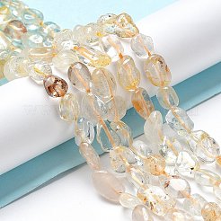 天然トパーズビーズ連売り  ナゲット  7~14x4~9x4~7mm  穴：1mm  約40~50個/連  15.16~15.55インチ（38.5~39.5cm）&nbsp;G-I351-A10