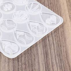 イースター DIY ペンダント モールド  シリコーン鋳造金型  UVレジン用  エポキシ樹脂工芸品作り  フラットラウンド＆ティアドロップ  ホワイト  111.5x94.5x4.5mm  穴：1.5mm&nbsp;LS-AJEW-U023-03C