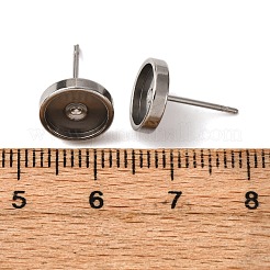 201 ステンレススチールスタッドピアス金具  フラットラウンド  316ステンレス鋼  ステンレス鋼色  トレイ：8.5mm  10mm  ピン：0.8x11mm&nbsp;STAS-D379-10C-P