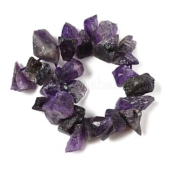 天然石アメジストビーズ連売り  ナゲット  7~17x12~23x9.5~15.5mm  穴：0.6mm  約26個/連  6.30''（16センチメートル）&nbsp;G-Q023-G01-01
