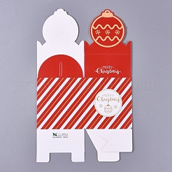 クリスマステーマキャンディギフトボックス  包装箱  クリスマスプレゼントスイーツクリスマスフェスティバルパーティー  レッド  18x8.5x8.5cm&nbsp;DIY-I029-07C